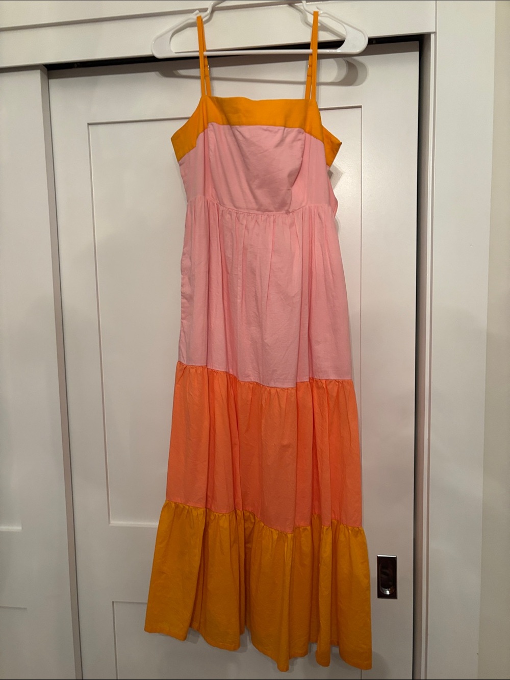 Colorblock Tiered Sundress - Pink, Orange & Yellow J. Crew